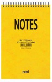 Next notes μπλοκ σπιράλ ριγέ μινι 80φ 10x14εκ.