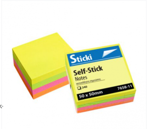 Αυτοκόλλητος Κύβος Sticki 50x50mm Neon 240φ 7658-11