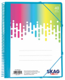 SKAG Σούπλ Spiral Α4 40Θ Με Λάστιχο & Θήκη - Neon Διάφορα Χρώματα 300612