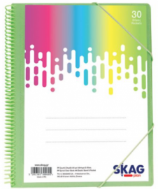 SKAG Σούπλ Spiral Α4 30Θ Με Λάστιχο & Θήκη - Neon Διάφορα Χρώματα