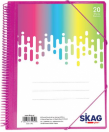 SKAG ΣΟΥΠΛ SPIRAL Α4 20Θ ΜΕ ΛΑΣΤΙΧΟ & ΘΗΚΗ-NEON ΔΙΑΦΟΡΑ ΧΡΩΜΑΤΑ 300599