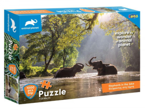 Παζλ 1000 Τμx. Ελέφαντες στη Λίμνη Animal Planet 73x48εκ. Luna Toys 000570695
