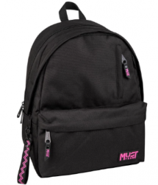 Τσάντα Πλάτης Must Team Monochrome rPET με 2 Κεντρικές Θήκες 32x19x42 εκ ΜΑΥΡΗ ΜΕ ΡΟΖ 000586401