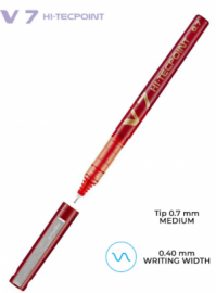 PILOT ΣΤΥΛΟ ΥΓΡΗΣ ΜΕΛΑΝΗΣ V7 HI-TECPOINT 0.7mm ΚΟΚΚΙΝΟ BX-V7R