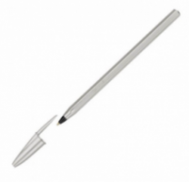 BIC Στυλό Διαρκείας Cristal Glave Ασημί 1.0mm Μαύρη Μελάνι