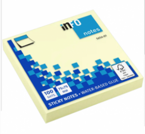 INFO NOTES ΧΑΡΤΑΚΙΑ ΚΙΤΡΙΝΑ 75X75MM 100Φ 5654-01