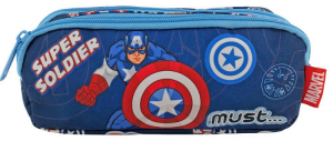 Σχολική Κασετίνα Βαρελάκι Avengers Captain America Super Soldier Must 2 Θήκες 506124
