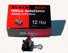 Binder Black Red Clip 25mm 12 τεμάχια