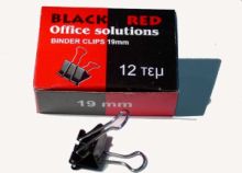 Binder Black Red Clip 19mm 12 τεμάχια