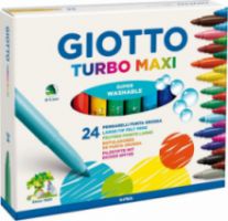 Μαρκαδόροι Ζωγραφικής GIOTTO BLISTER 24τεμ TURBO ΜΑΧΙ ΧΟΝΔΡΟΙ 455000