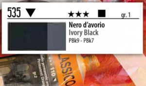 Χρώμα Ζωγραφικής Λαδιού MAIMERI Classico 20ml Νο535 nero d'avorio 