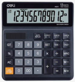 DELI ΑΡΙΘΜΟΜΗΧΑΝΗ 12 ΨΗΦΙΑ ΜΠΑΤΑΡΙΑ/ΗΛΙΑΚΟ 15x16x3,3cm