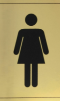 Αυτοκόλλητη PVC Πινακίδα Σήμανσης γυναικών WC  8x15cm 