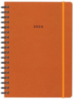 Next ημερολόγιο 2024 Natural ημερήσιο σπιράλ πορτοκαλί με λάστιχο 12x17εκ.