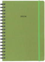 Next ημερολόγιο 2024 Natural ημερήσιο σπιράλ πράσινο με λάστιχο 12x17εκ.