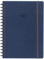 Next ημερολόγιο 2024 Natural ημερήσιο σπιράλ μπλε με λάστιχο 12x17εκ.