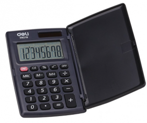 DELI ΑΡΙΘΜΟΜΗΧΑΝΗ 8 ΨΗΦΙΩΝ ΜΠΑΤΑΡΙΑ/ΗΛΙΑΚΗ 10,4x6,3x1,1cm ΓΚΡΙ