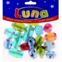 Γυάλινες χάντρες πουά Rainbow Luna 50gr 620012